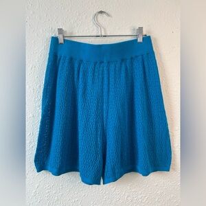 MR Mittens Blue Knit Shorts | Elastic Waist Cotton | M/L